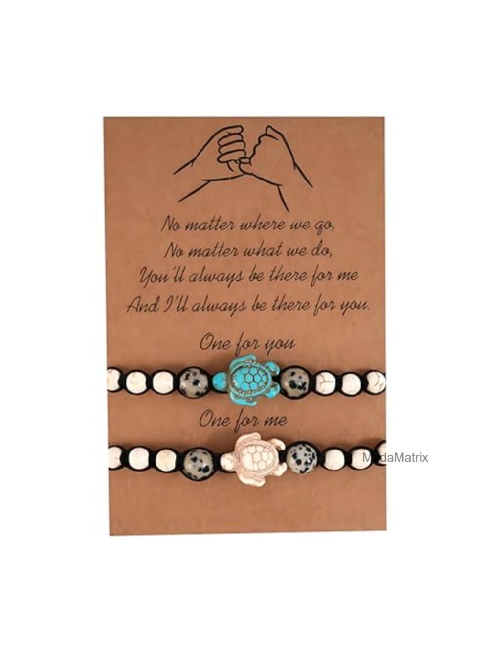 2Pieces Handmade Beaded Bracelet Set Turquoise Turtle Stretch Bracelets Gift